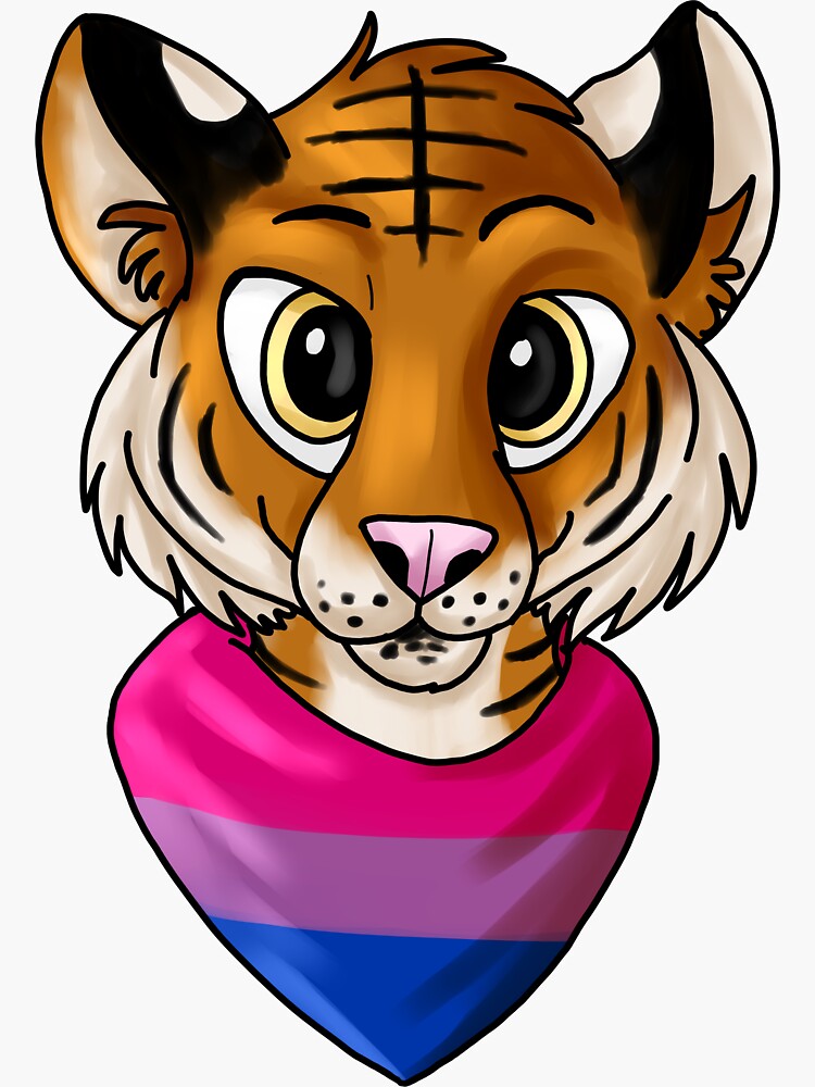 Pride Tiger Bisexual Sticker For Sale By Tookfluff Redbubble