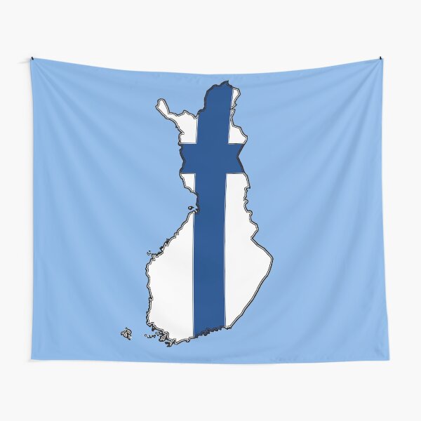 Finland Map With Flag of Finland Tapestry
