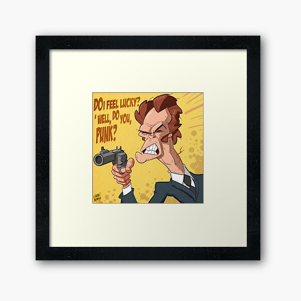 Clint Eastwood Cartoon Framed Prints for Sale