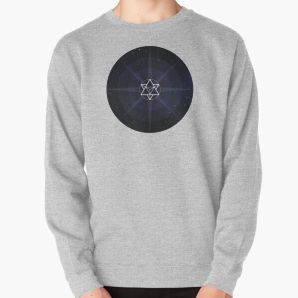 Stars with White Startetrahedron / Merkaba Symbol Pullover Sweatshirt