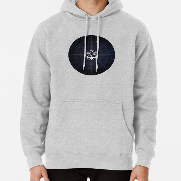 Stars with White Startetrahedron / Merkaba Symbol Pullover Hoodie