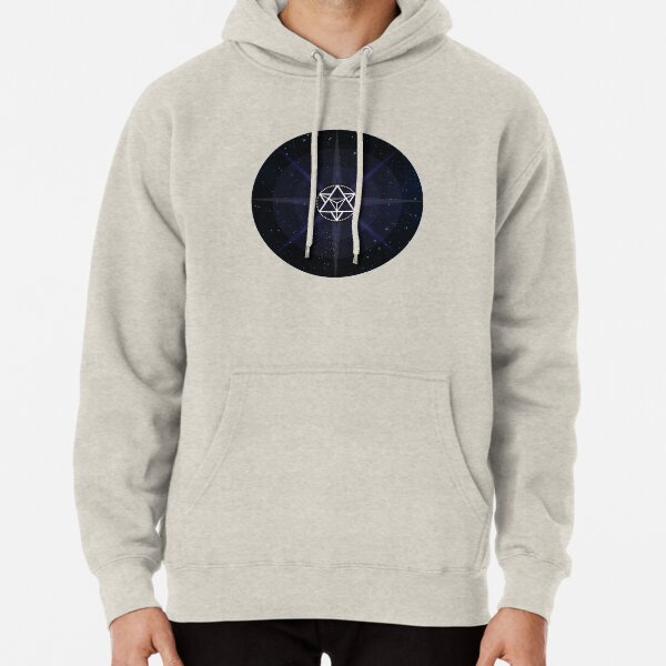 Stars with White Startetrahedron / Merkaba Symbol Pullover Hoodie