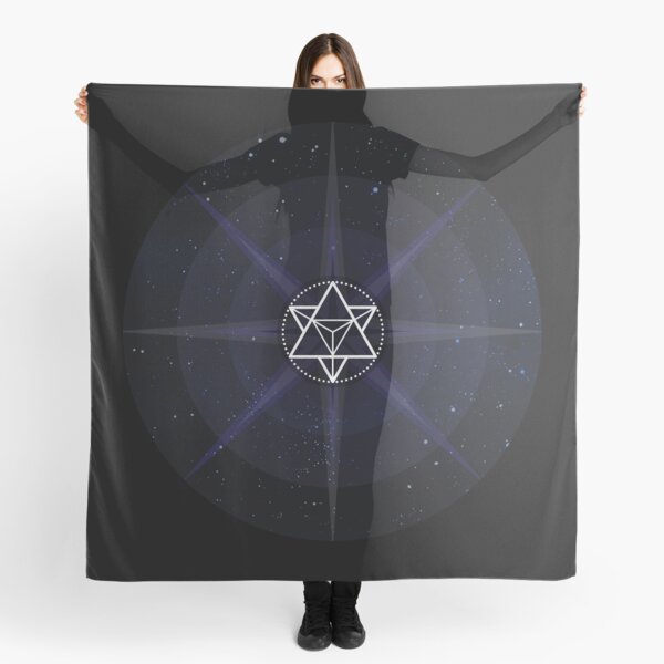 Stars with White Startetrahedron / Merkaba Symbol Scarf
