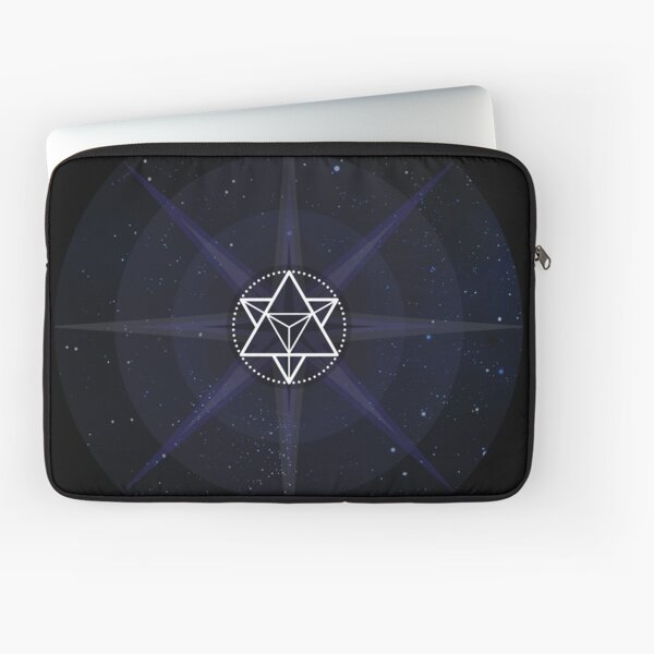 Stars with White Startetrahedron / Merkaba Symbol Laptop Sleeve
