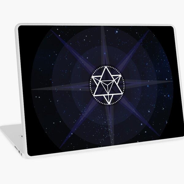 Stars with White Startetrahedron / Merkaba Symbol Laptop Skin