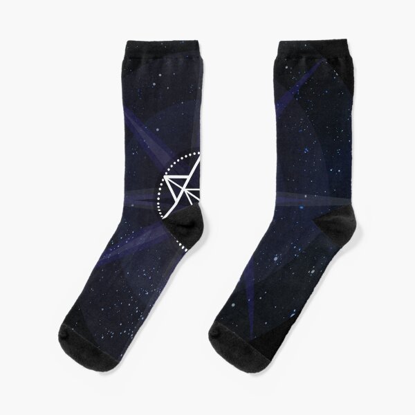 Stars with White Startetrahedron / Merkaba Symbol Socks