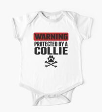 Warning Protected By A Collie One Piece - Short Sleeve