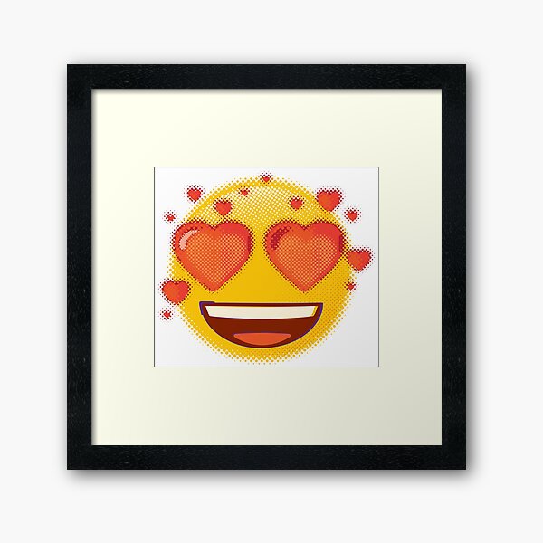Raster Super Heart Eyes Emoji Framed Art Print