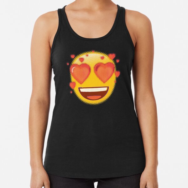 Raster Super Heart Eyes Emoji Racerback Tank Top