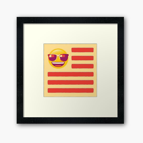 Sunglass Emoji Flag Framed Art Print