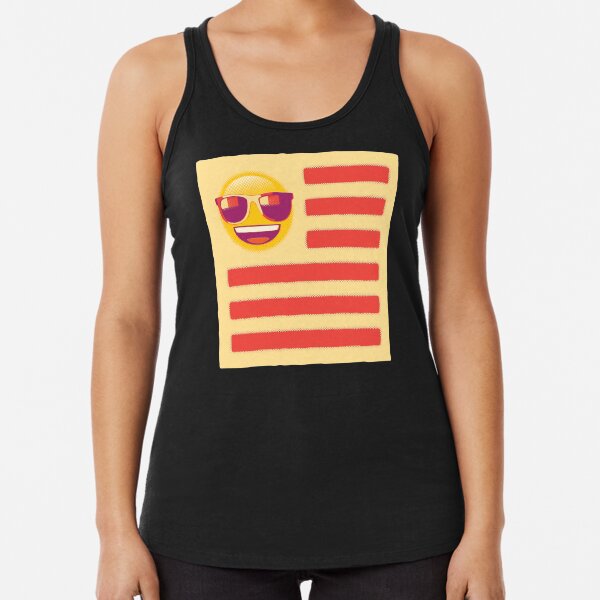 Sunglass Emoji Flag Racerback Tank Top