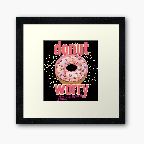 Donut Worry Emoji Framed Art Print