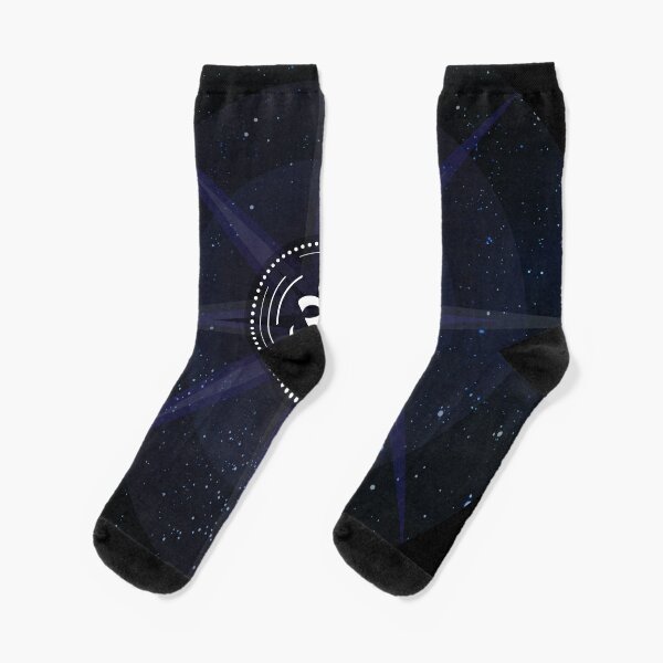 Stars with White Om Sound Symbol Socks