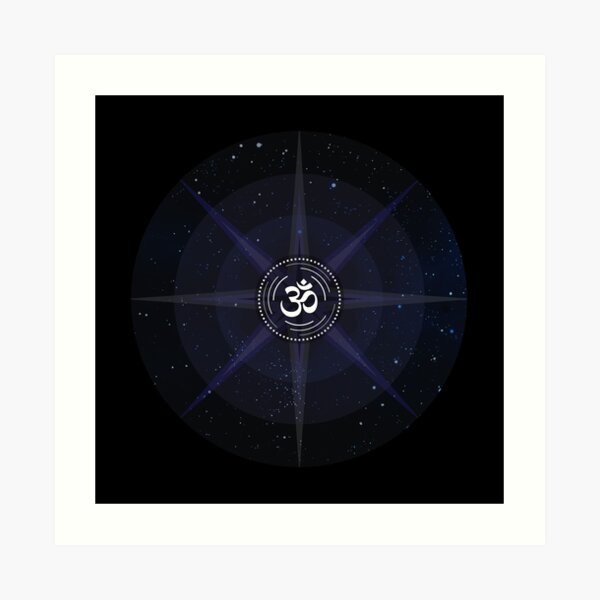Stars with White Om Sound Symbol Art Print