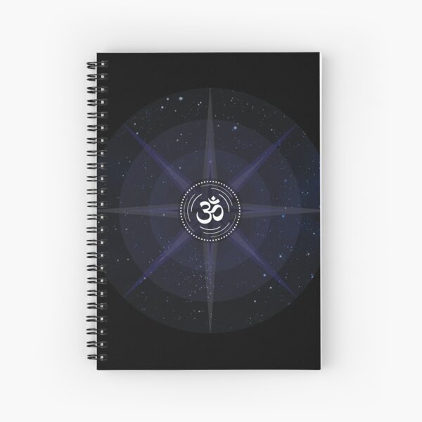 Stars with White Om Sound Symbol Spiral Notebook
