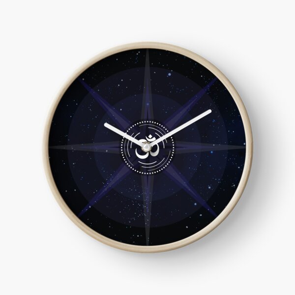 Stars with White Om Sound Symbol Clock