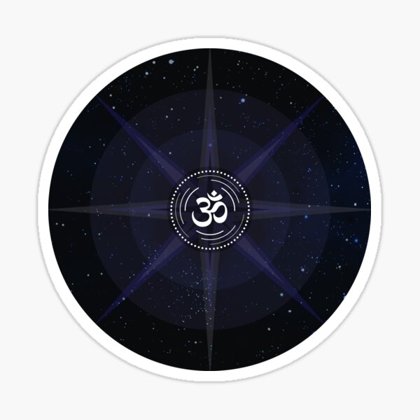 Stars with White Om Sound Symbol Sticker