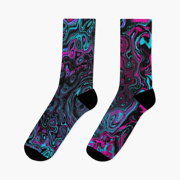 Item preview, Retro Aqua Magenta and Black Abstract Swirl designed and sold by myrubiogarden.