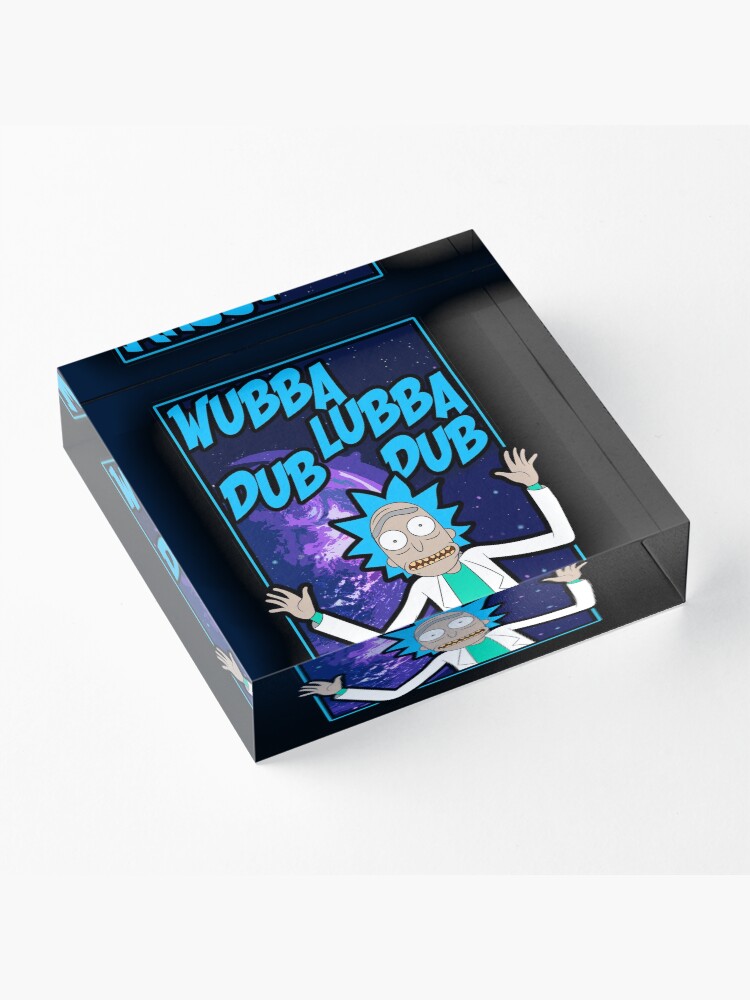 Alternate view of Rick Sanchez Wubba Lubba Dub Dub Quote Acrylic Block
