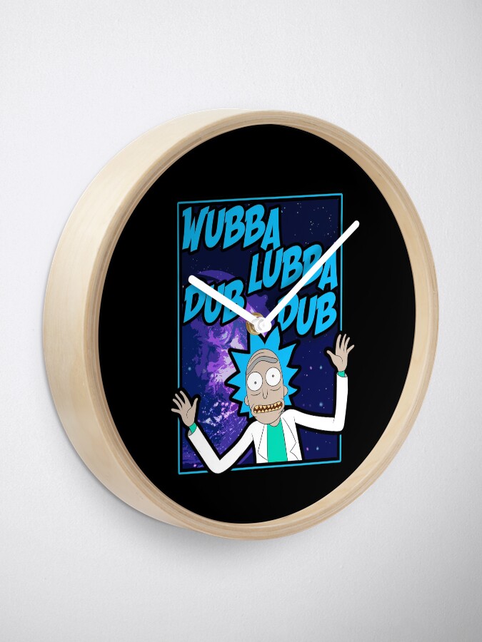 Alternate view of Rick Sanchez Wubba Lubba Dub Dub Quote Clock