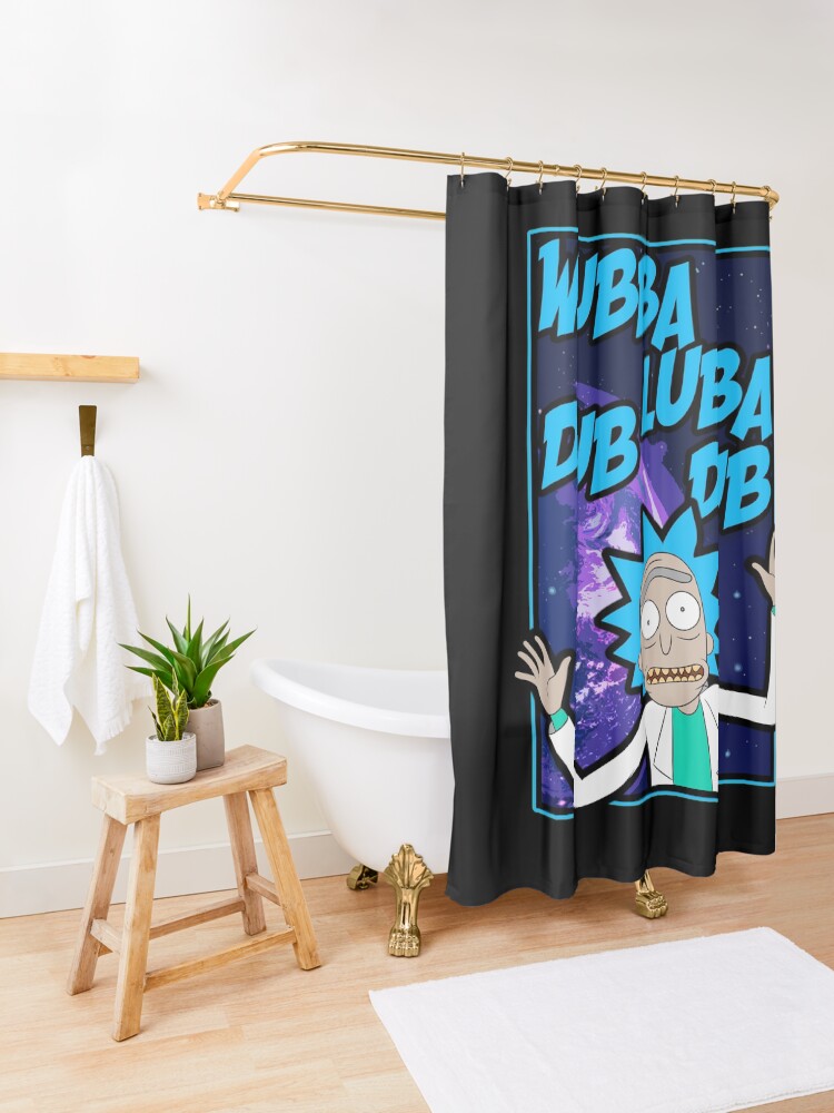Alternate view of Rick Sanchez Wubba Lubba Dub Dub Quote Shower Curtain