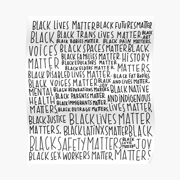 Intersectional Black Lives Matter Art Poster