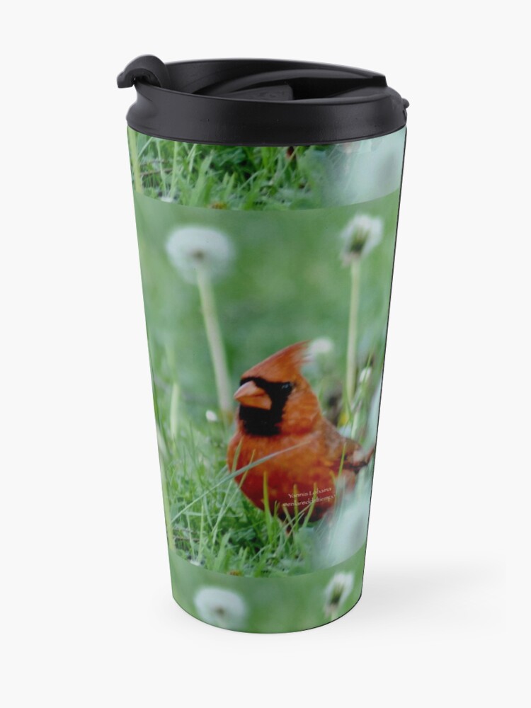 Alternate view of The mystical Cardinal By Yannis Lobaina Travel Mug