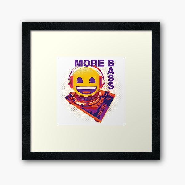 More Bass DJ Emoji Framed Art Print