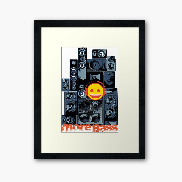 More Bass Speakers Emoji Framed Art Print
