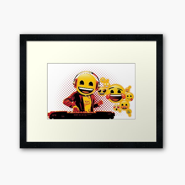 Party with DJ Emoji Framed Art Print