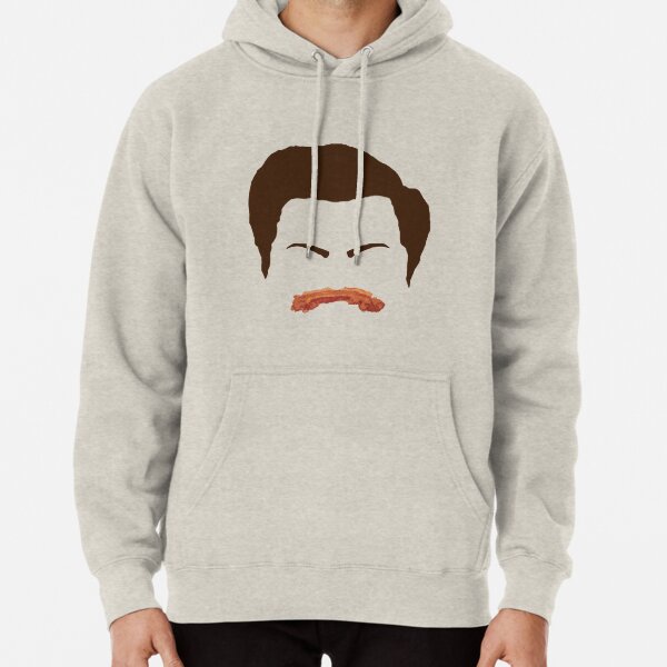 Ron Swanson Bacon Mustache Pullover Hoodie
