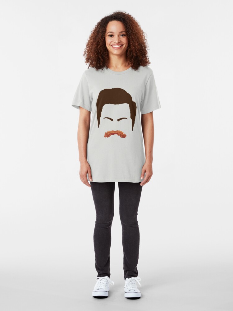 "Ron Swanson Bacon Mustache " Tshirt by ECink Redbubble