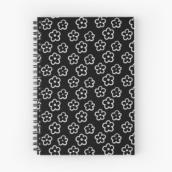 Item preview, Romantic flower pattern in white on black background  designed and sold by Artlajf.