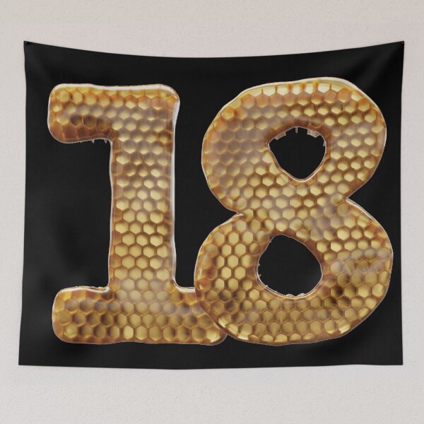 Item preview, 18 Number 3d Honey Numbers Font designed and sold by HelloFromAja.