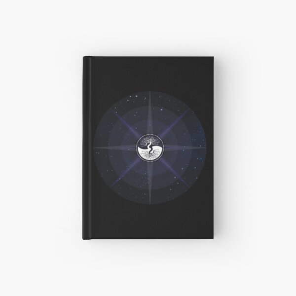 Stars with White Tree of Life Symbol Hardcover Journal