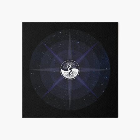Stars with White Tree of Life Symbol Art Board Print