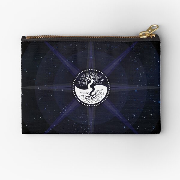 Stars with White Tree of Life Symbol Zipper Pouch
