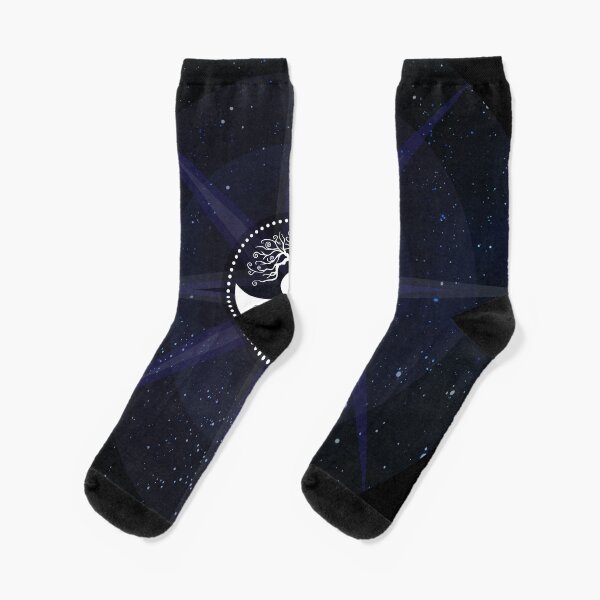 Stars with White Tree of Life Symbol Socks