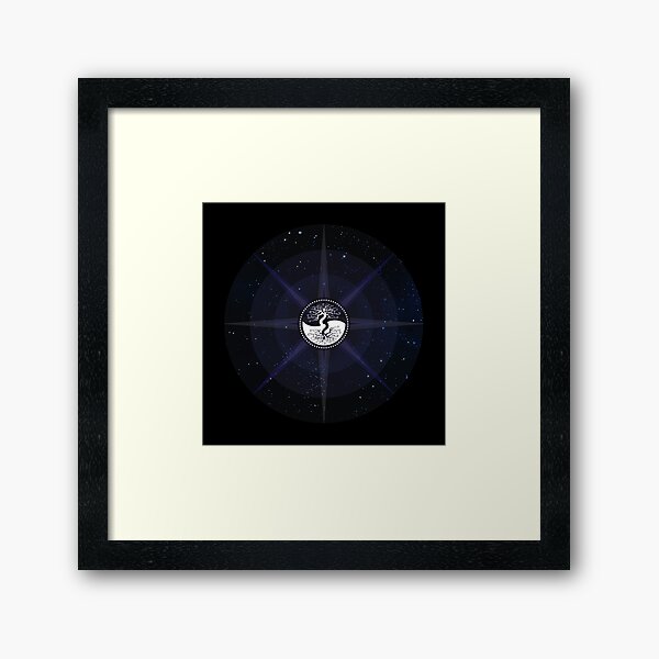Stars with White Tree of Life Symbol Framed Art Print