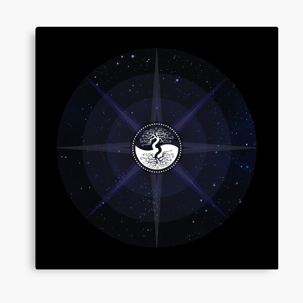 Stars with White Tree of Life Symbol Canvas Print