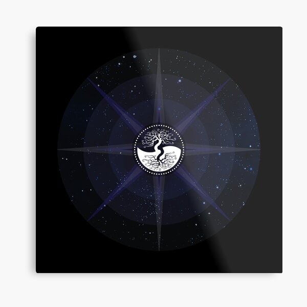 Stars with White Tree of Life Symbol Metal Print