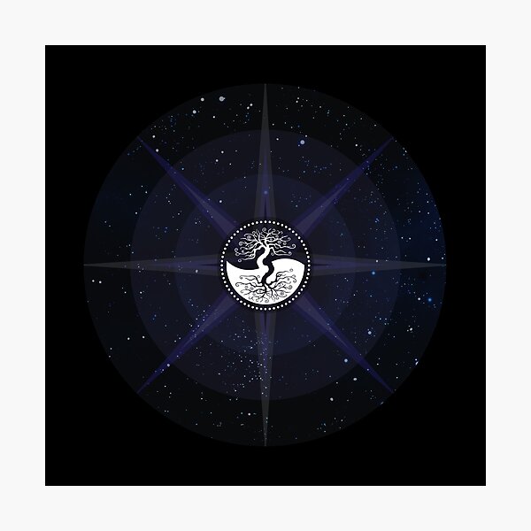Stars with White Tree of Life Symbol Photographic Print