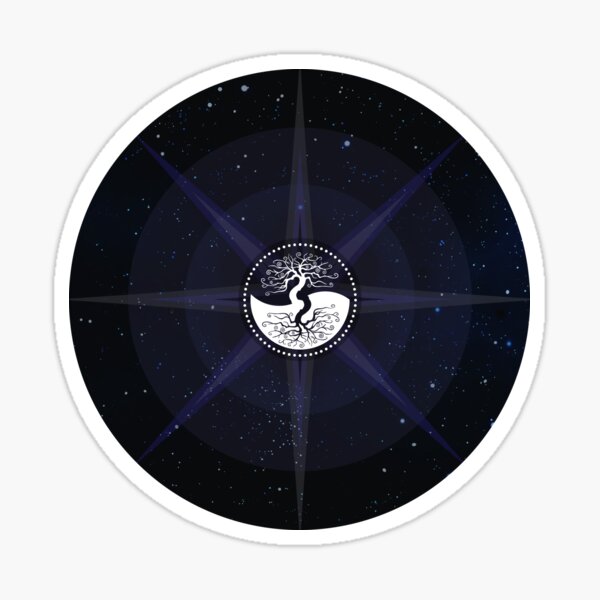 Stars with White Tree of Life Symbol Sticker