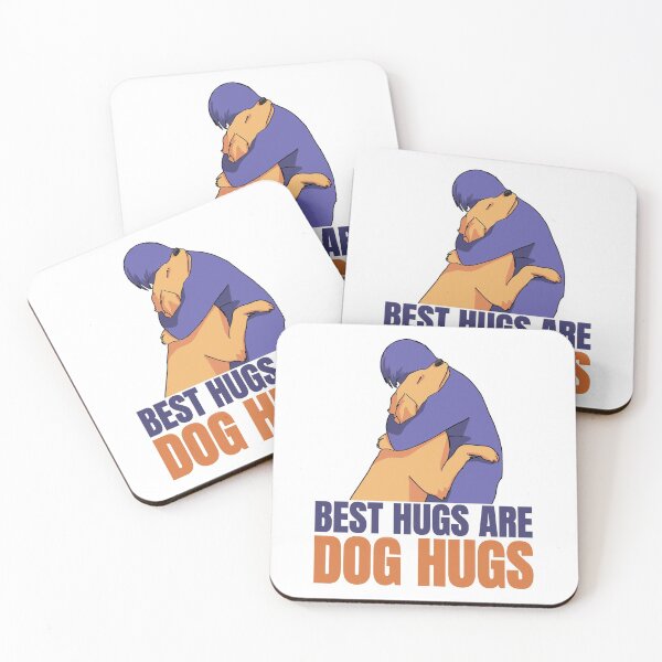 Item preview, Best hugs are dog hugs, golden retriever hugging their human designed and sold by Sofia Dimitriadou.