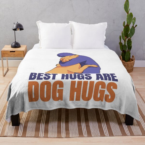 Item preview, Best hugs are dog hugs, golden retriever hugging their human designed and sold by Sofia Dimitriadou.