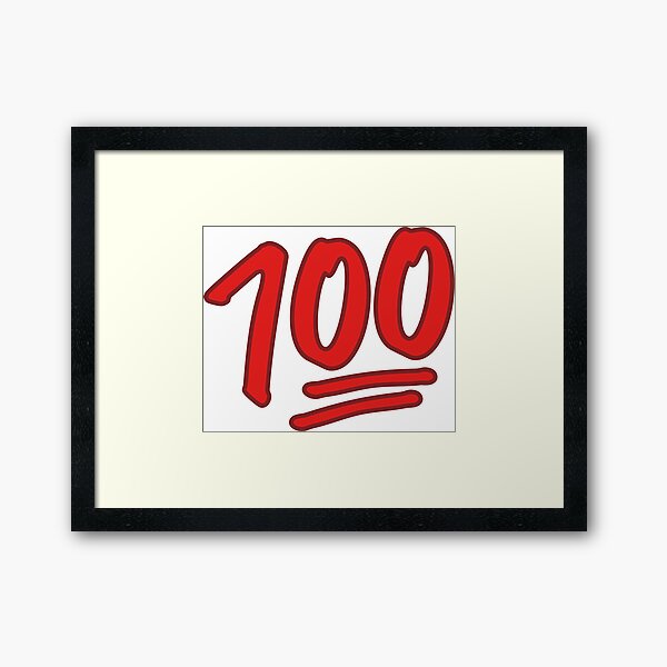 100 Emoji Framed Art Print