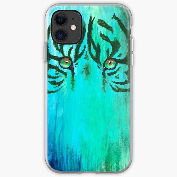 Acrylic Painting of Tiger Eyes iPhone Soft Case