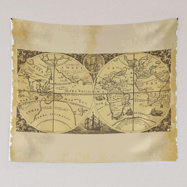 Item preview, Antique World Map designed and sold by eddyscanyon.
