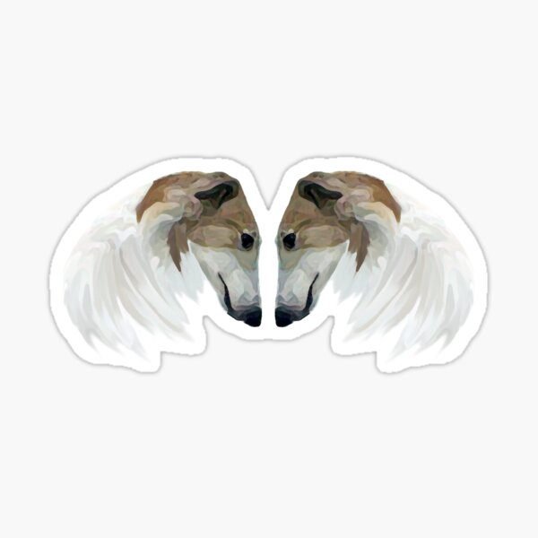 Stunning Borzoi Heads Portrait Sticker