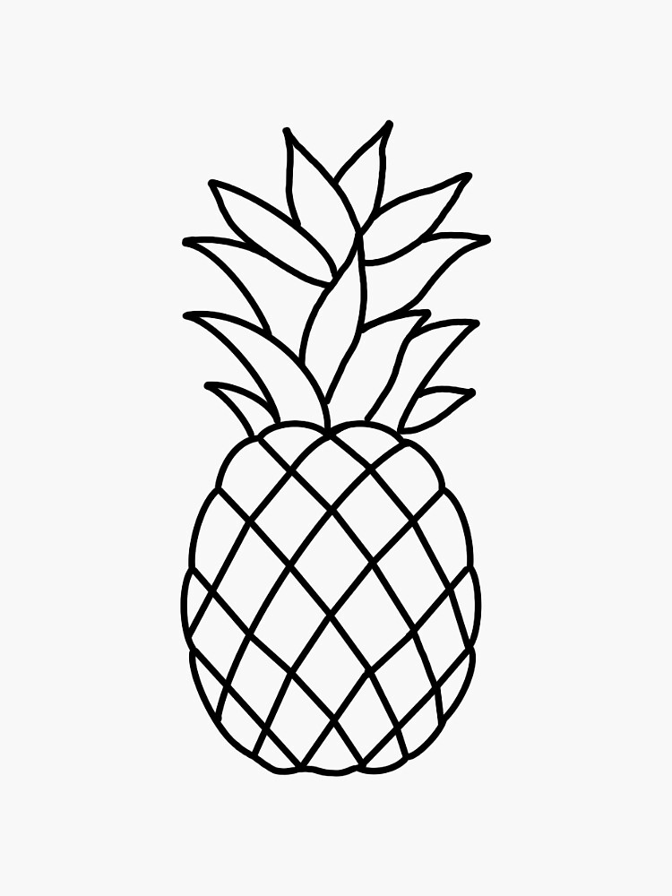 "Pineapple Outline" Sticker for Sale by createdbyjp Redbubble